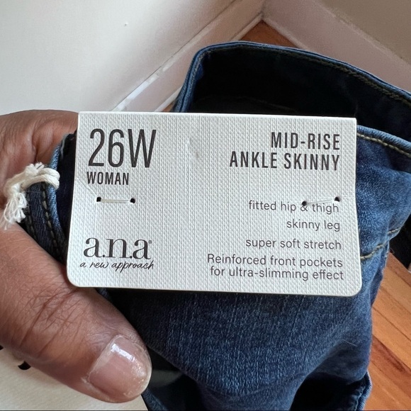 ana New Approach mid rise ankle skinny fitted hip thigh super soft stretch 26w - Picture 7 of 10